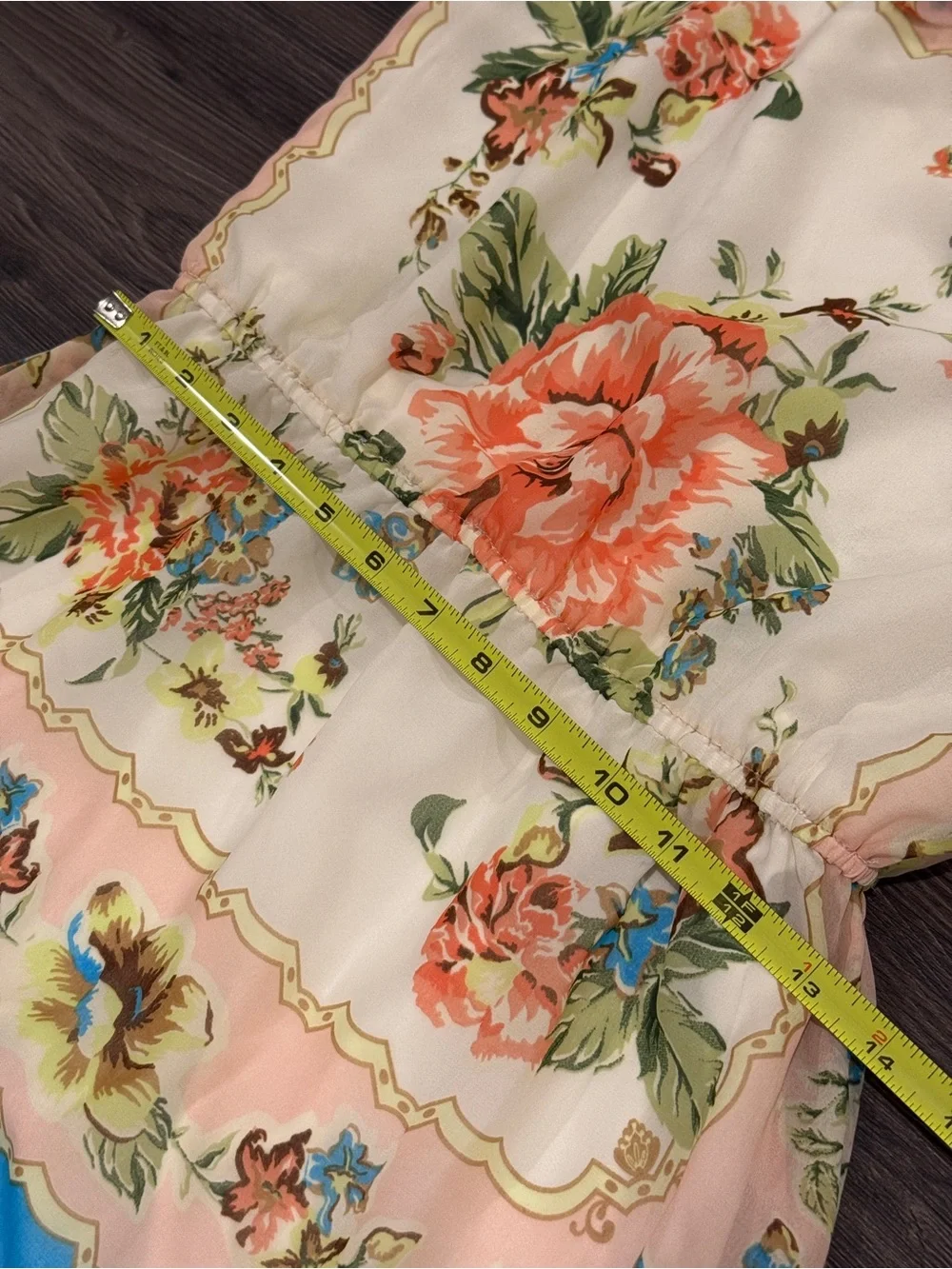 FARM Rio Tropical Floral Scarf Border Print Strappy Maxi Dress M Anthropologie - Picture 9 of 11